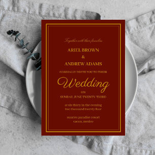 Carte d'invitation classique mariage Bourgogne