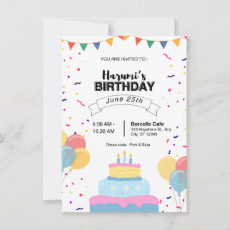CARTE D'INVITATION D'ANNIVERSAIRE