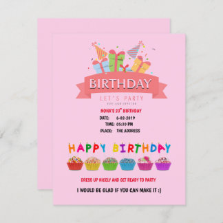Carte d'invitation d'anniversaire