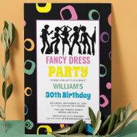Carte d'invitation d'anniversaire à déguisement su