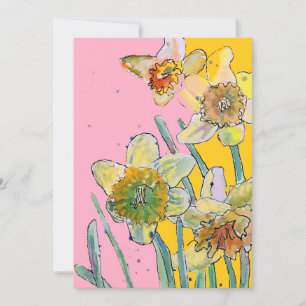 Carte d'invitation d'anniversaire à l'aquarelle et