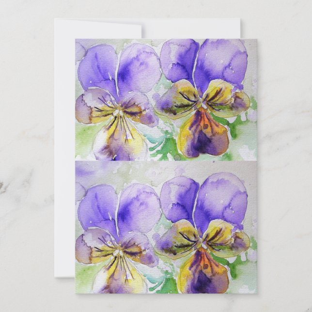 Carte d'invitation d'anniversaire à l'aquarelle vi (Devant)