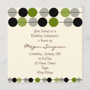Carte d'invitation d'anniversaire à motif de cercl