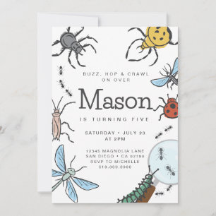 Carte d'invitation d'anniversaire Bug • Invitation