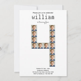 Carte d'invitation d'anniversaire Collage photo po