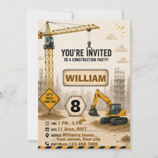 Carte d'invitation d'anniversaire de camion de con