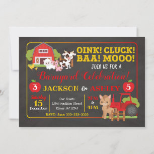 Carte d'invitation d'anniversaire de la cour de fe