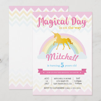 CARTE D'INVITATION D'ANNIVERSAIRE DE LICORNE