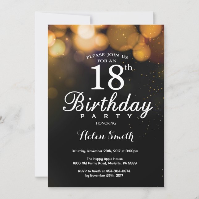 Carte d'invitation d'anniversaire de parties (Devant)