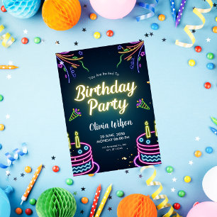 Carte d'invitation d'anniversaire Fête - carte d'a