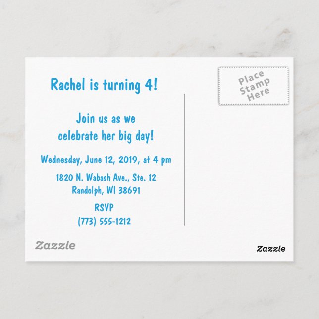 Carte d'invitation d'anniversaire #FierDêtreMoiNat (Dos)