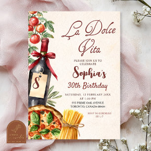 Carte d'invitation d'anniversaire italien La Dolce