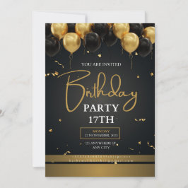 Carte d'invitation d'anniversaire modifiable