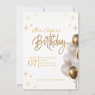 Carte d'invitation d'anniversaire modifiable 