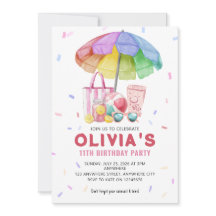 Carte d'invitation d'anniversaire piscine à l'aqua