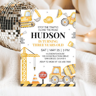 Carte d'invitation d'anniversaire pour camion de c