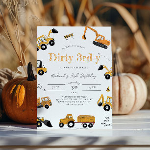 Carte d'invitation d'anniversaire pour camions de
