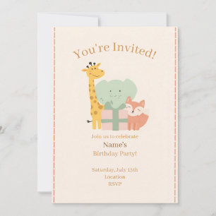 Carte d'invitation d'anniversaire pour enfants ave