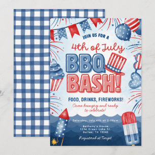 Carte d'invitation d'anniversaire pour un BBQ Bash