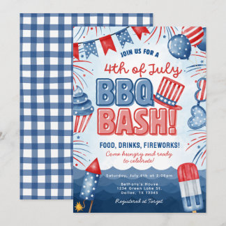 Carte d'invitation d'anniversaire pour un BBQ Bash