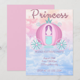 CARTE D'INVITATION D'ANNIVERSAIRE PRINCESSE ROSE