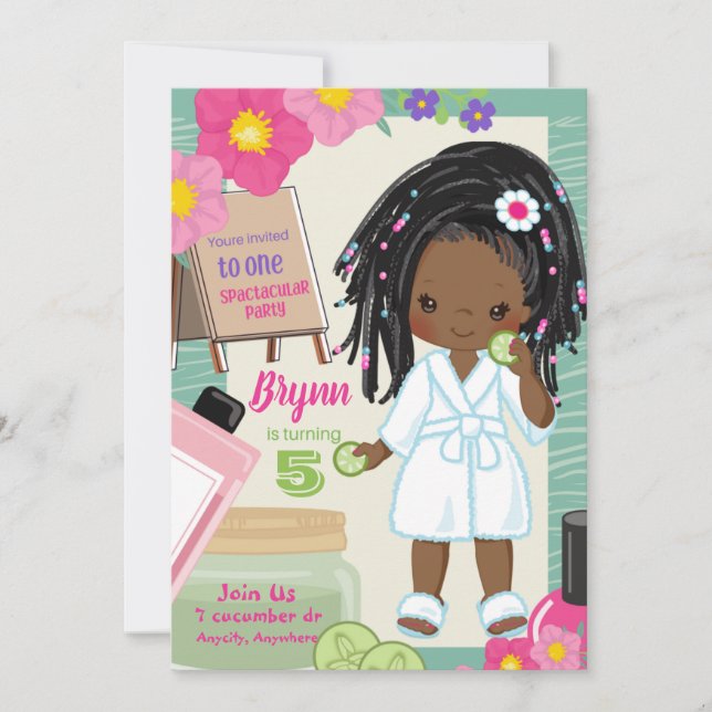 Carte d'invitation d'anniversaire Spa-D-Ity (Devant)