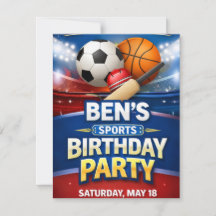 Carte d'invitation d'anniversaire sur le thème des