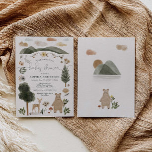 Carte d'invitation de Baby shower Boho Woodland