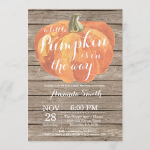 Carte d'invitation de Baby shower d'automne Rustic