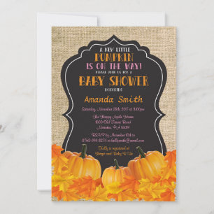 Carte d'invitation de Baby Shower Petit Citrouille