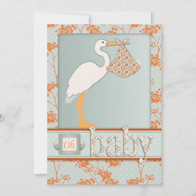 Carte d'invitation de bébé de Haiku (Devant)