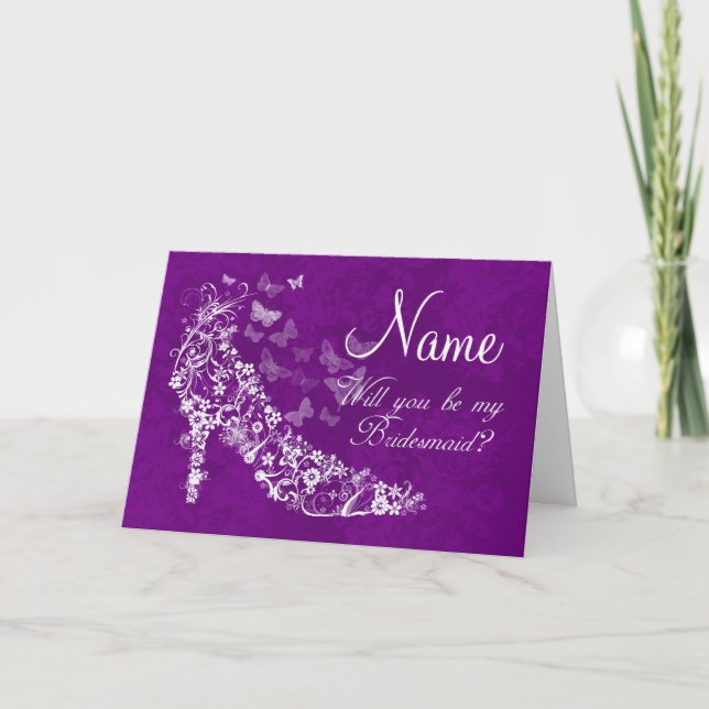 Carte D'Invitation De Bridesmaid - Serez-Vous Mon (Devant)