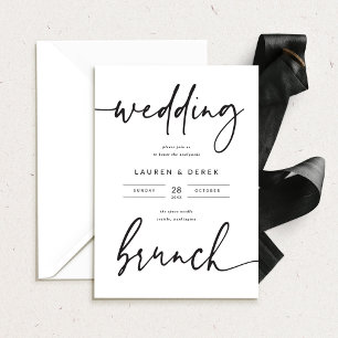Carte d'invitation de brunch de mariage audacieuse