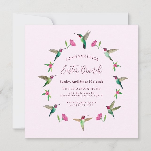 Carte d'invitation de Brunch de Pâques (Devant)