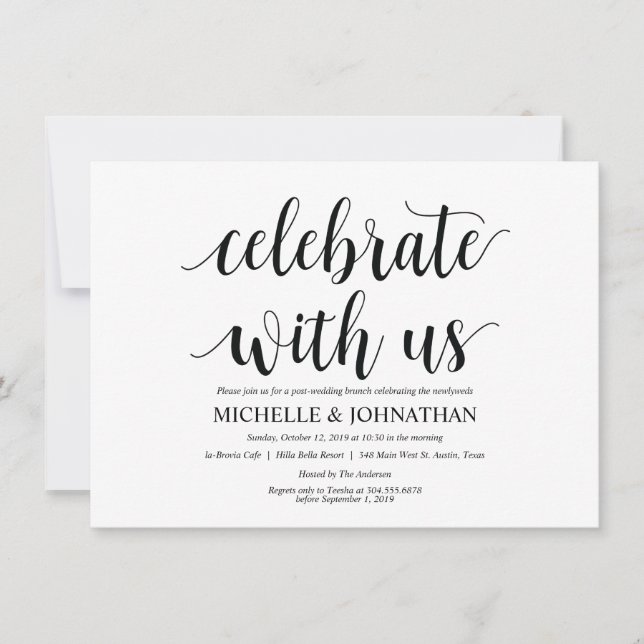 Carte d'invitation de Brunch Post-mariage rustique (Devant)