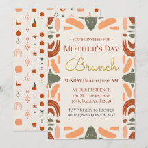 Carte d'invitation de brunch pour la fête des mère