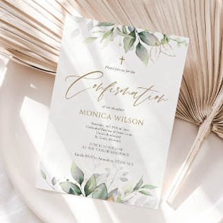 Carte d'invitation de confirmation à l'aquarelle d
