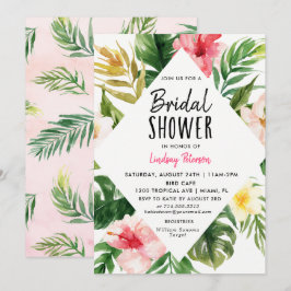 Carte d'invitation de douche tropicale Feuille nup