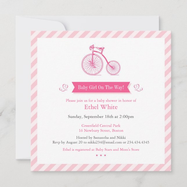 Carte d'invitation de Faire-part de Baby shower fi (Devant)
