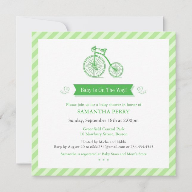 Carte d'invitation de Faire-part de Baby shower ne (Devant)