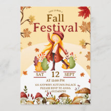 Carte d'invitation de festival d'automne
