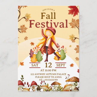 Carte d'invitation de festival d'automne