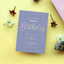 Carte d'invitation de fête d'anniversaire | Couleu