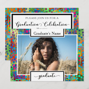 Carte d'invitation de fête de fin d'études avec ph