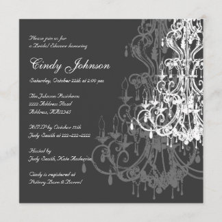 Carte d'invitation de Fête de la mariée de lustre