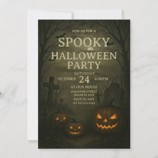 Carte d'invitation de fête d'Halloween Éffrayante