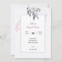 Carte d'invitation de fête royale à l'aquarelle bo