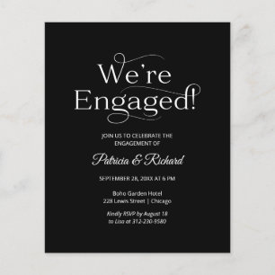 Carte d'invitation de fiançailles Budget We're Eng