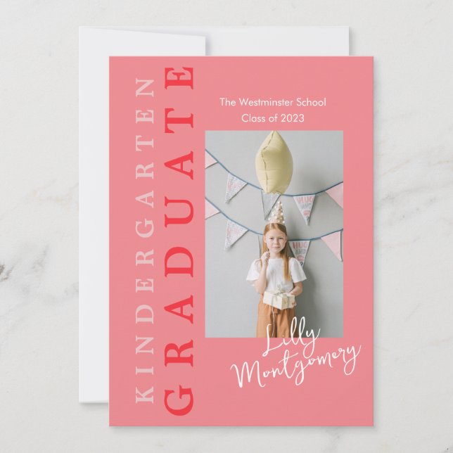 Carte d'invitation de fin d'études de maternelle 5 (Devant)