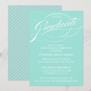 CARTE D'INVITATION DE FIN D'ÉTUDES DE STYLE ÉLÉGAN